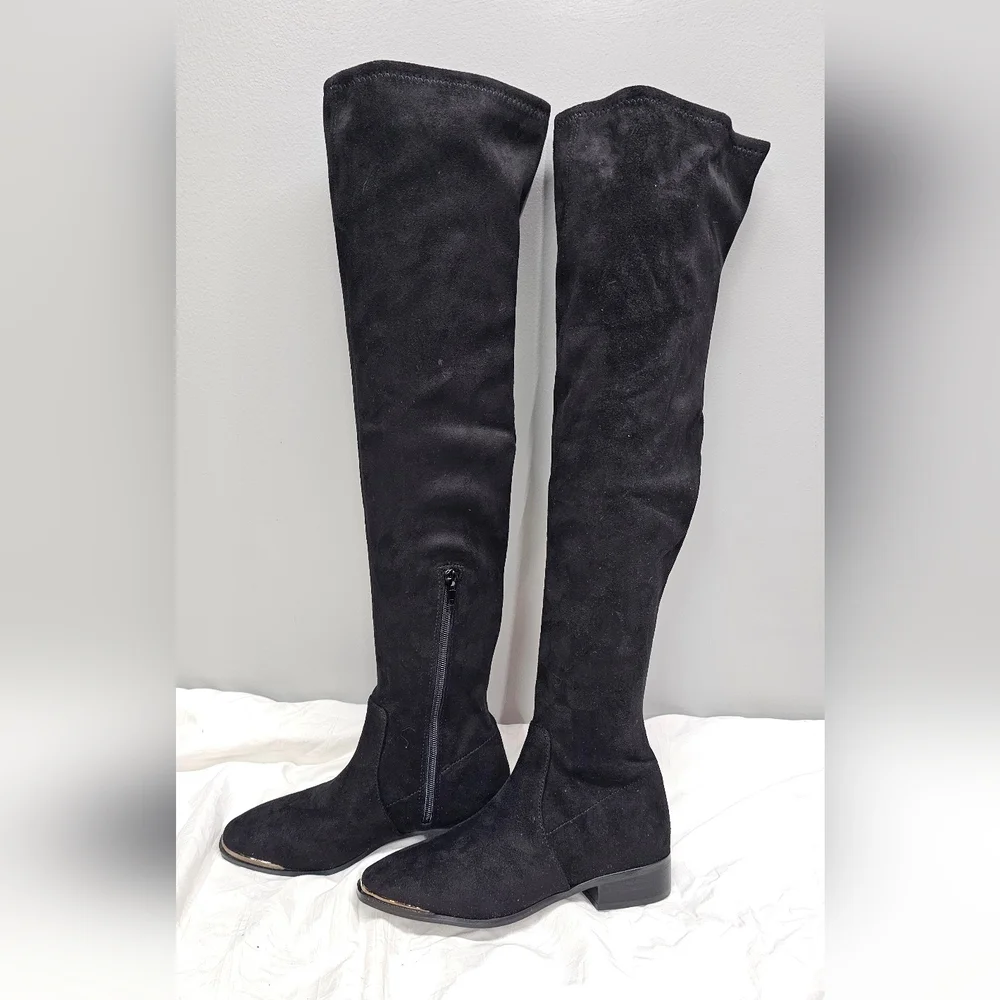 ALDO Women's Black Suede Over-the-Knee Boots Size 5 NEW